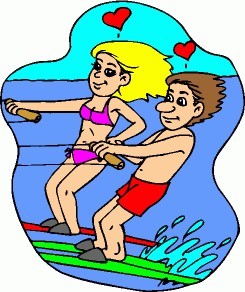 water_skiing_-_couple clipart - water_skiing_-_couple clip art