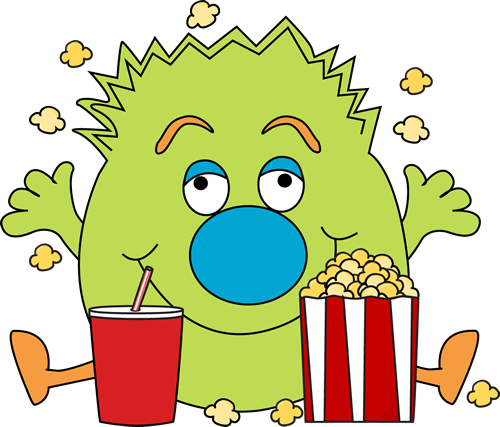 Monster with Popcorn Clip Art - Monster with Popcorn Image