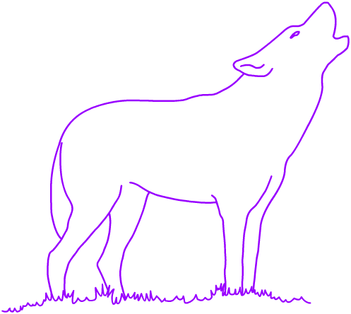 Howling Wolf Outline - ClipArt Best