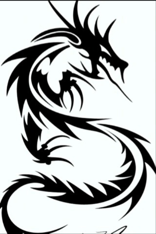 black and white dragon drawing (jpg image) | fliiby. - ClipArt ...