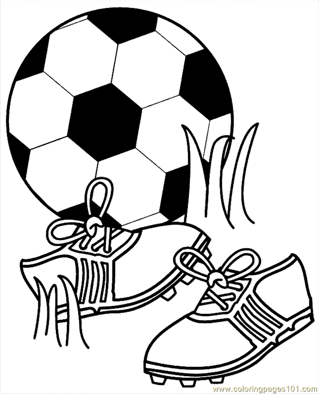 Coloring Pages Soccer Ball And Shoes (Entertainment > Shoes ...