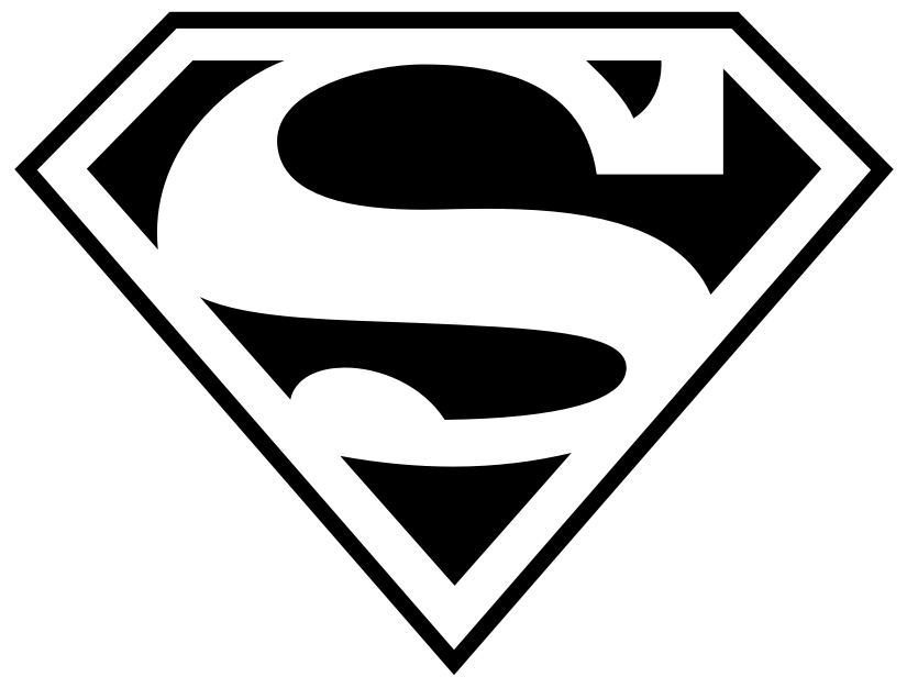 Superman Clipart Black And White