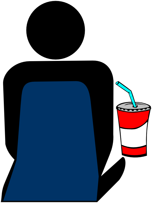 Clipart - Cinema 3 Person with Soft Drink