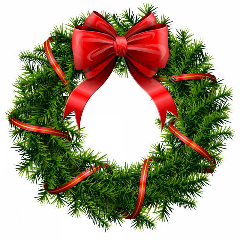 Christmas Wreath With Red