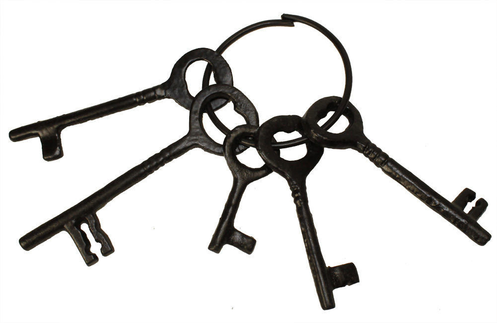 Skeleton Key Set - 5 Keys - Antique Finish