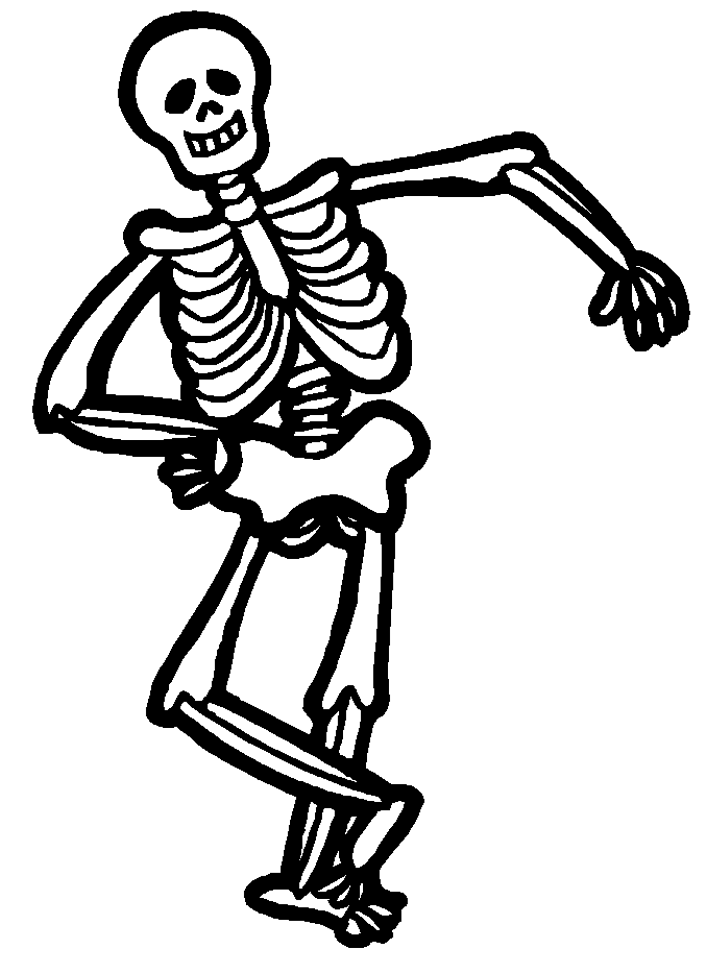 skeleton coloring pages to print halloween for kids | thingkid.