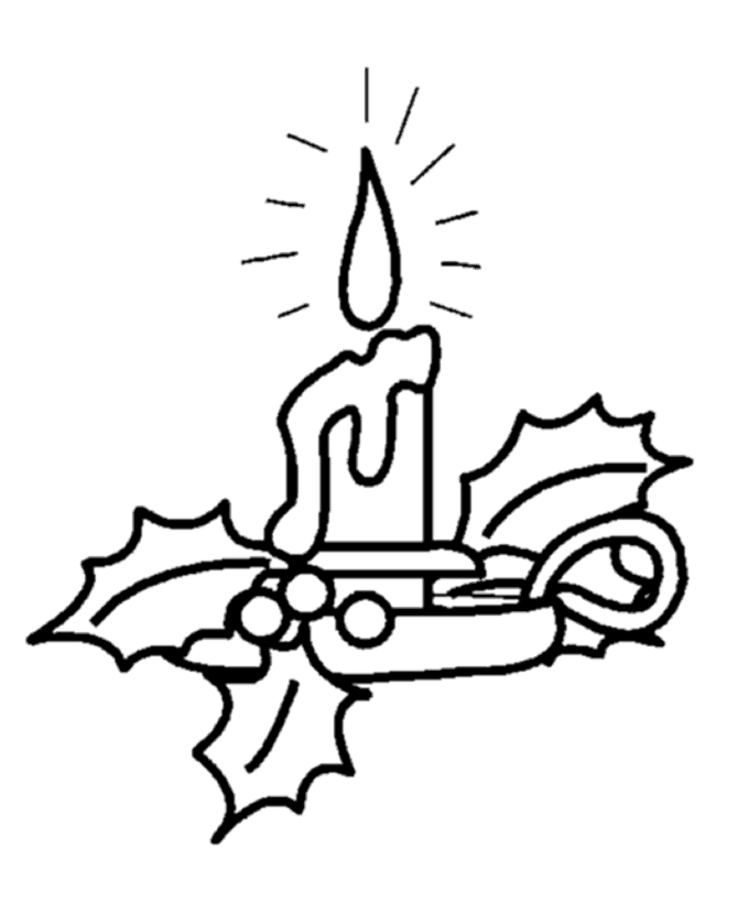 Christmas Candles Coloring pages - Simple easy Christmas Candle ...