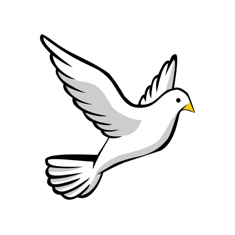 This Clip Art Image Depicts The Bird Of Peace A White Dove Flying ...