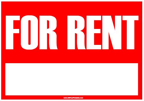 For Rent Sign - Free Printable - AllFreePrintable.com