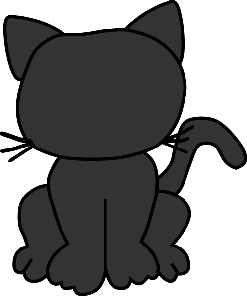 Black Cat Outline clip art - vector clip art online, royalty free ...