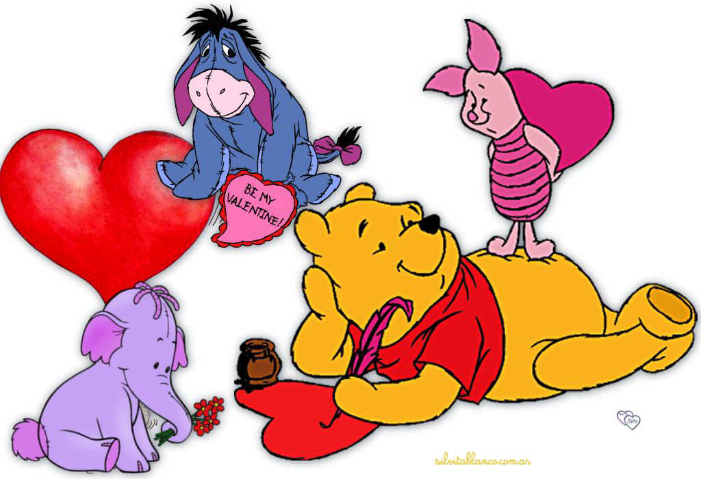 San Valentín Winnie Pooh Gif Animados Tarjetas Postales