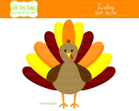 Popular items for turkey clipart on Etsy