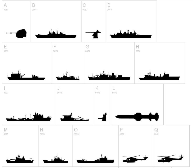 Navy Ships Cliparts Dingbats | Dingfonts.com