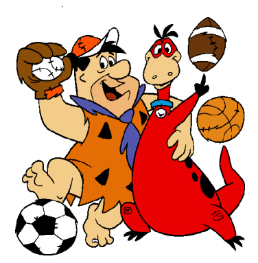 Free Dino & Fred Flintstone Sports Cartoon Clipart - I-Love ...