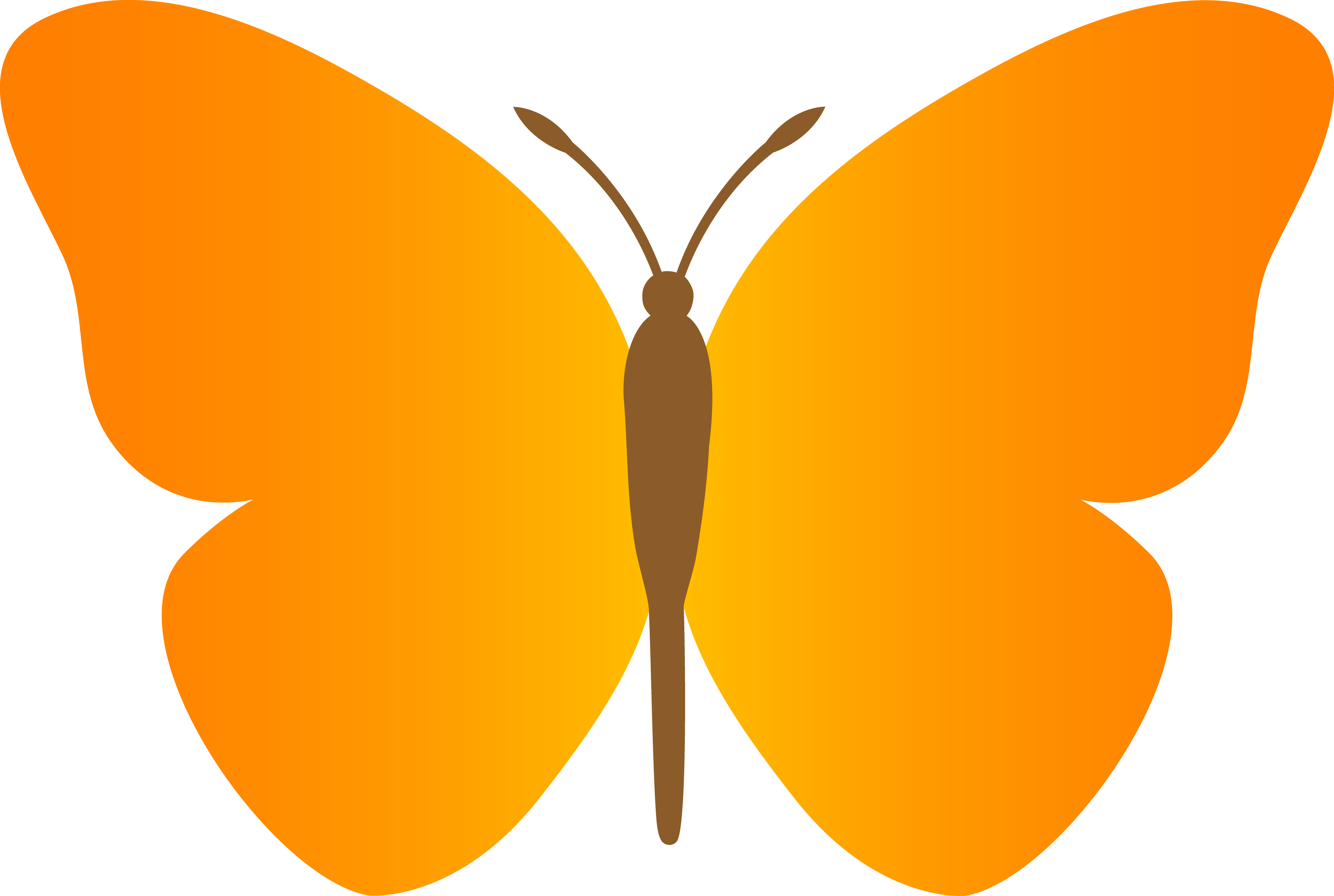 Simple Orange Butterfly - Free Clip Art