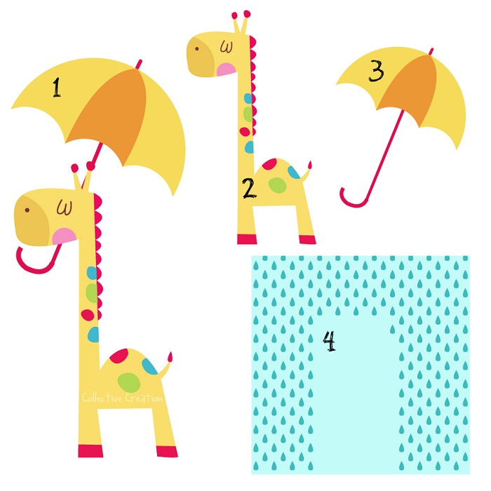 Rainy Day Giraffe and his Umbrella Digital Clipart - by GUEST50 on ...