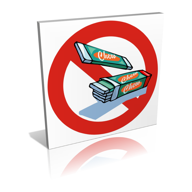 Panneau Chewing-gum interdit - signalétique piscine - piscine06