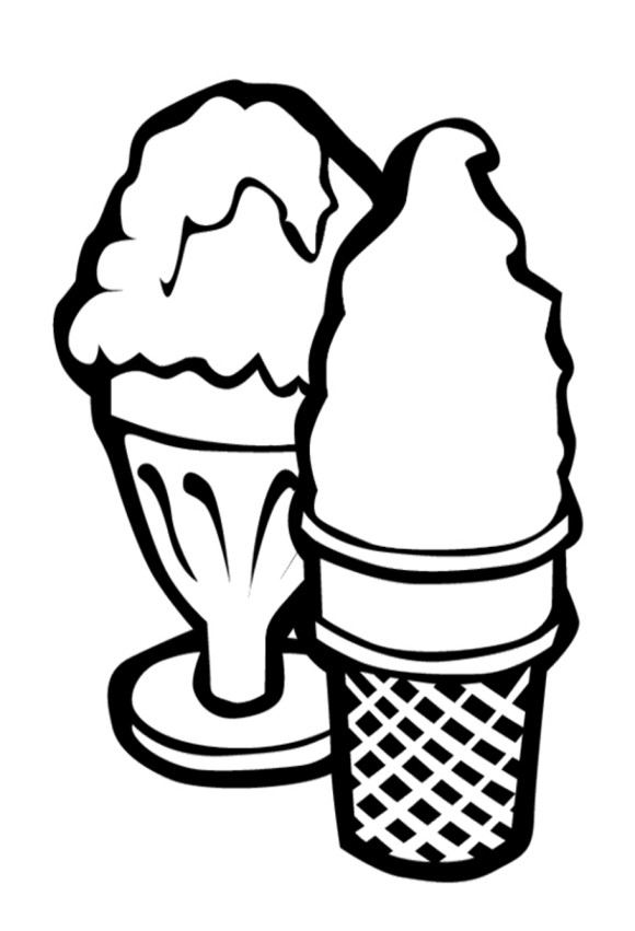 Free Two Ice Cream Coloring Pages - Foods Coloring pages of ...