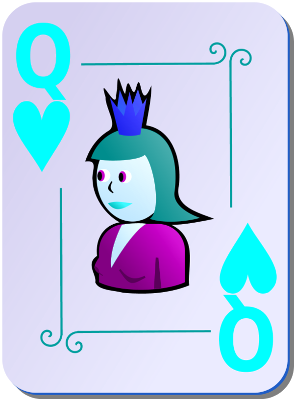Ornamental deck Queen of hearts - vector Clip Art