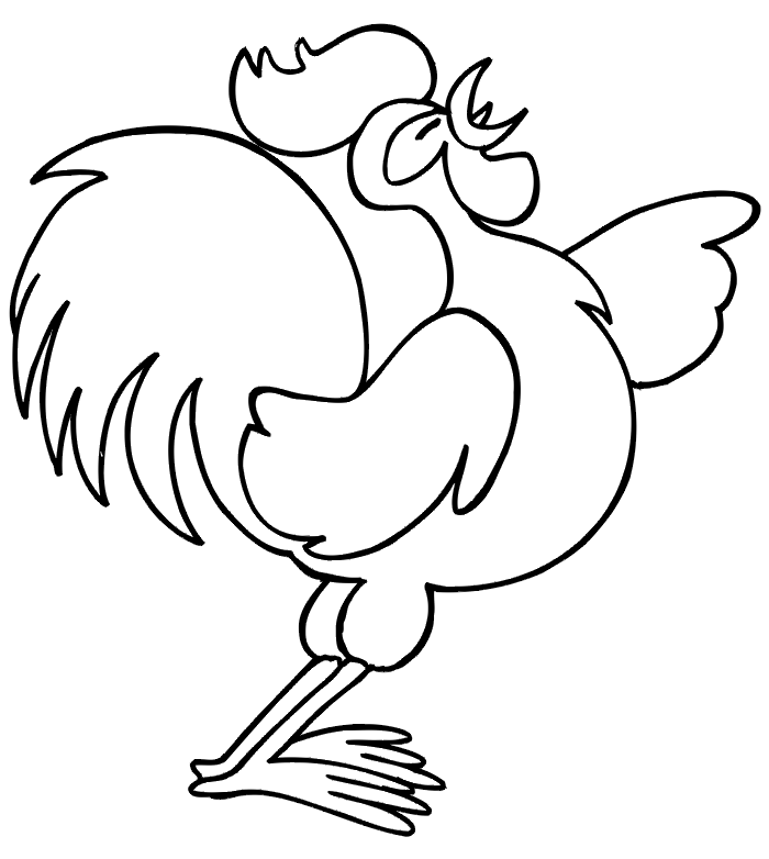 Farm animal coloring page of a rooster. | Coloring Pages | Pinterest