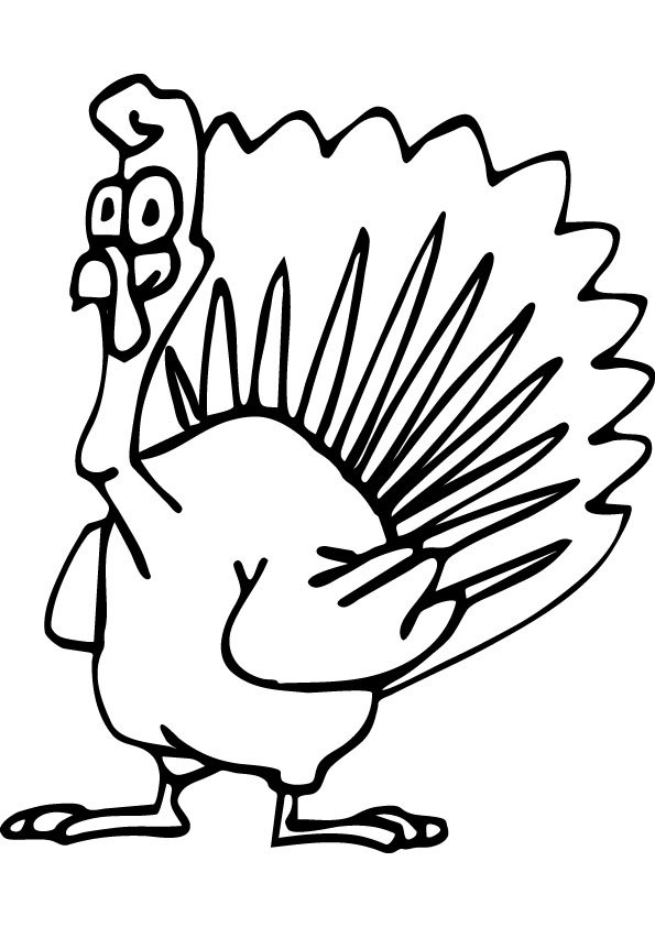 Crazy turkey coloring pages kids