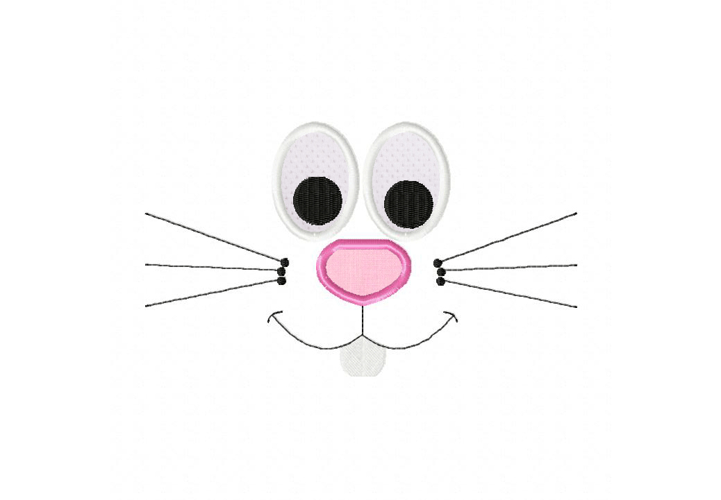 Bunny Face Applique Inch image - vector clip art online, royalty ...