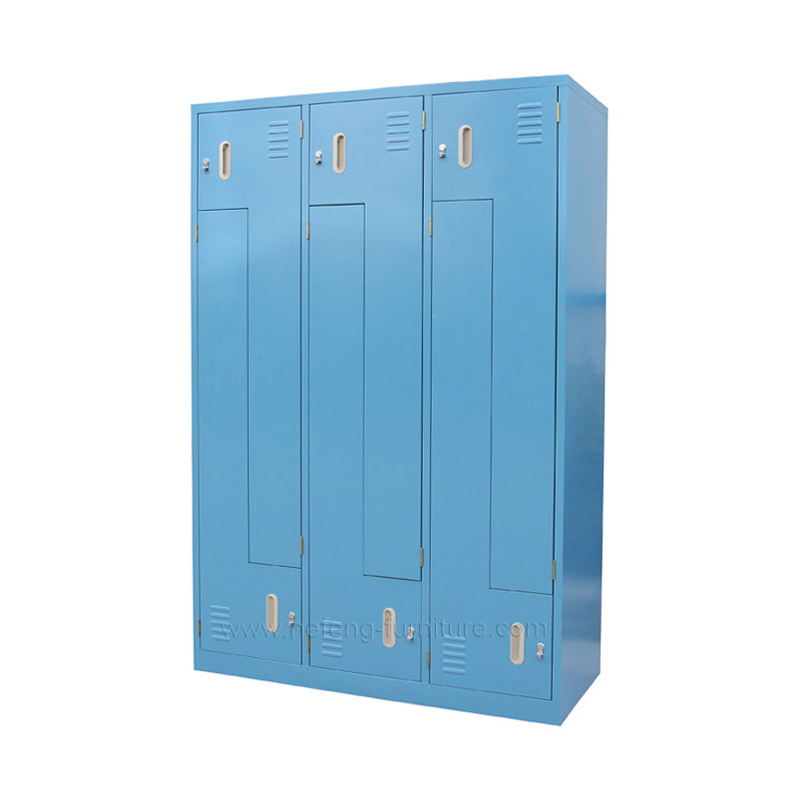 Z Shape 3 Door Lockers - Luoyang Hefeng Furniture