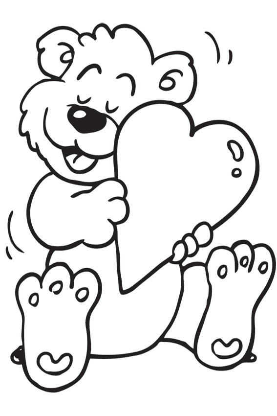 valentine teddy bear coloring pages - photo #14