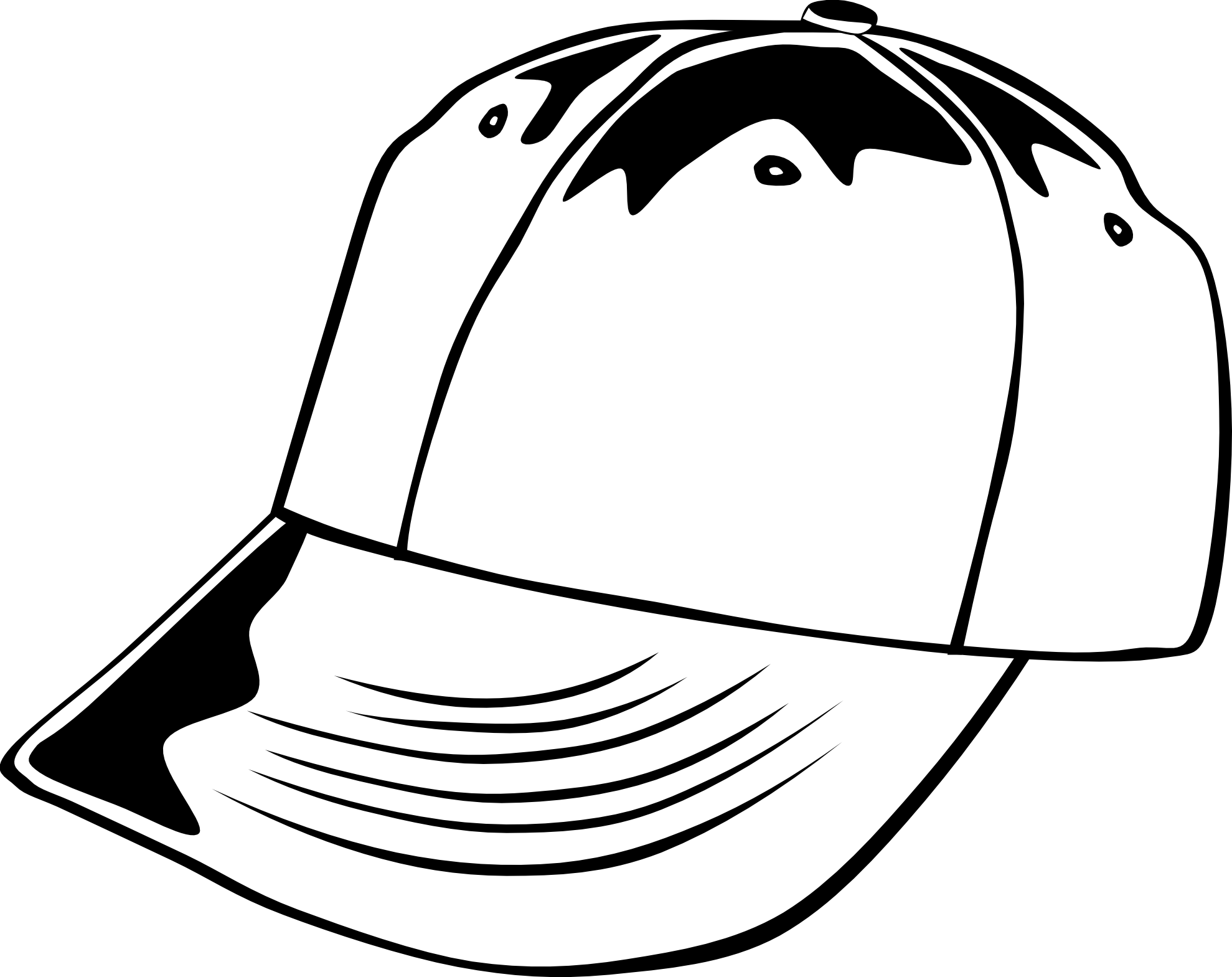Baseball Cap 1 Black White Line Art Scalable Vector Graphics SVG ...
