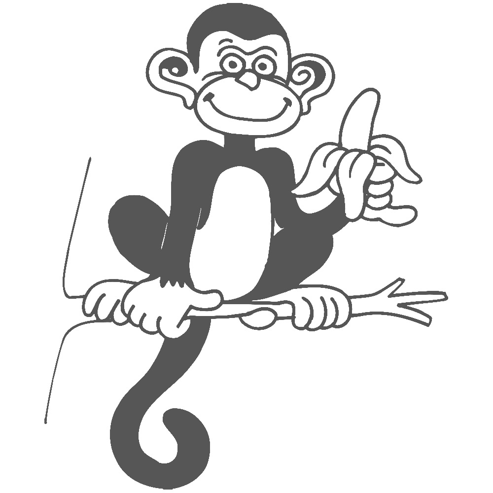 Monkey Eating Banana Decal Sticker 4031 Decals for Car Window ...