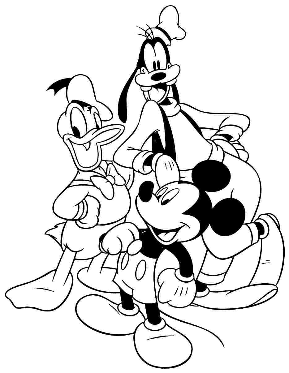 Cartoon Disney Donald Duck Colouring Pages Free For Little Kids #