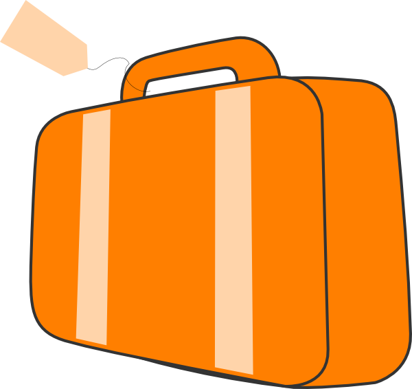 Suitcase - Orange clip art - vector clip art online, royalty free ...