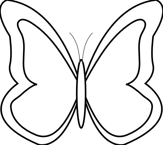 clipartist.net » Clip Art » Butterfly 26 Black White Line Art ...