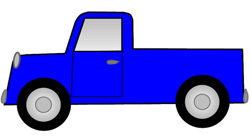 Blue ute_pickup truck sketch clipart, lg 15 cm long | Flickr ...