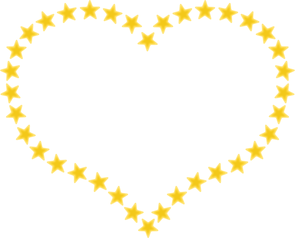 OnlineLabels Clip Art - Heart Shaped Border With Yellow Stars