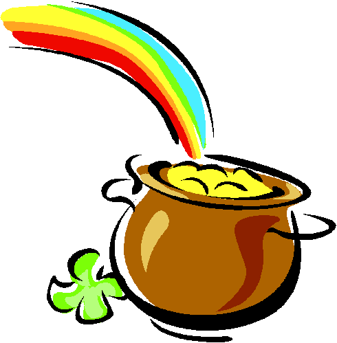 Rainbow With Pot Of Gold Clipart Black And White | Clipart Panda ...