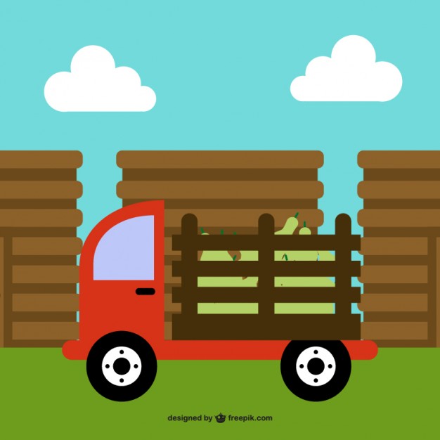 Farm truck cartoon Vector | Free Download