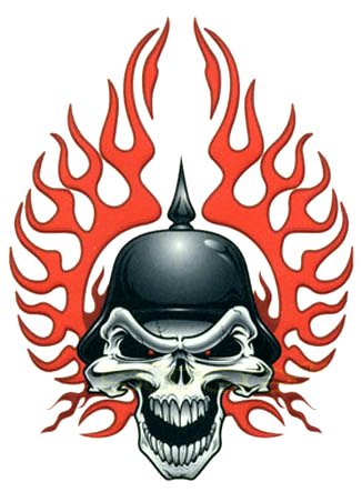 Flaming Skull Decal Sticker 1, Skull and Crossbones decals, skull ...
