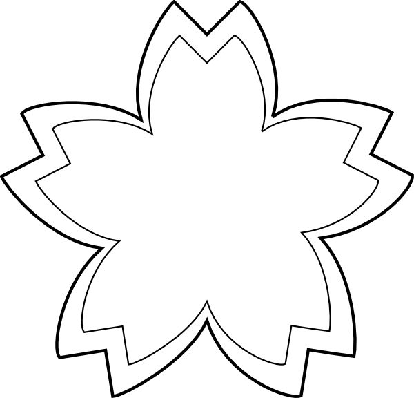 Pix For > Simple Flower Outline Clip Art
