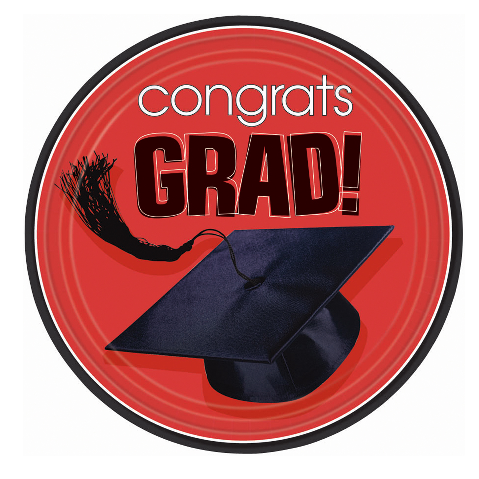 Congrats Grad Red Graduate Dessert Plates | ThePartyWorks