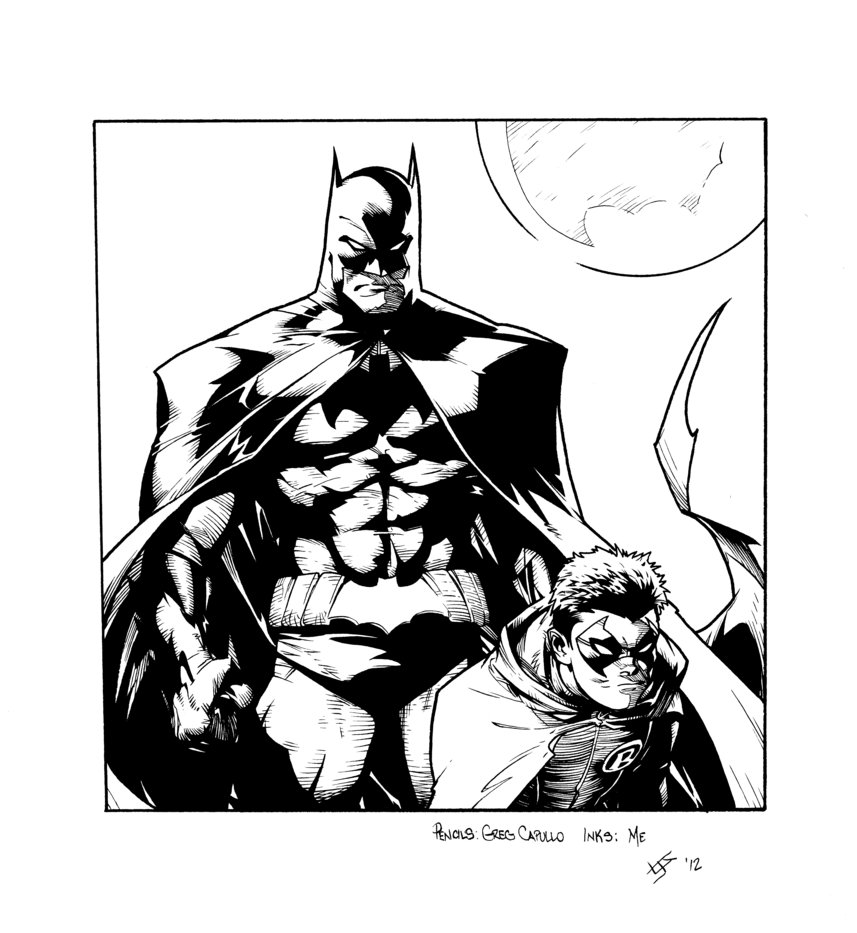 Capullo Batman and Robin inks by JosephLSilver on DeviantArt