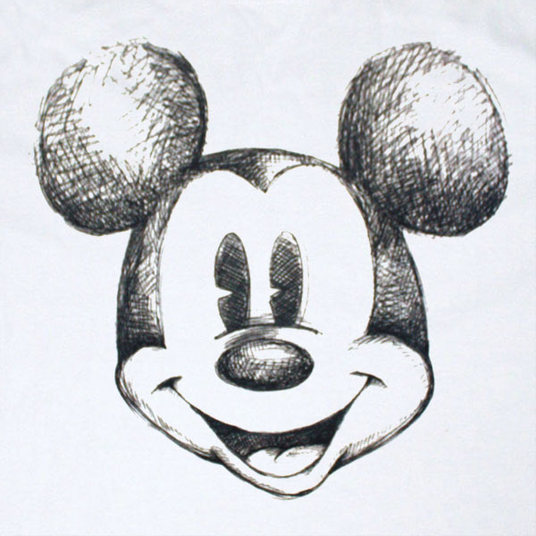 Mickey Mouse Sketch T Shirt - White | TVMovieDepot.com