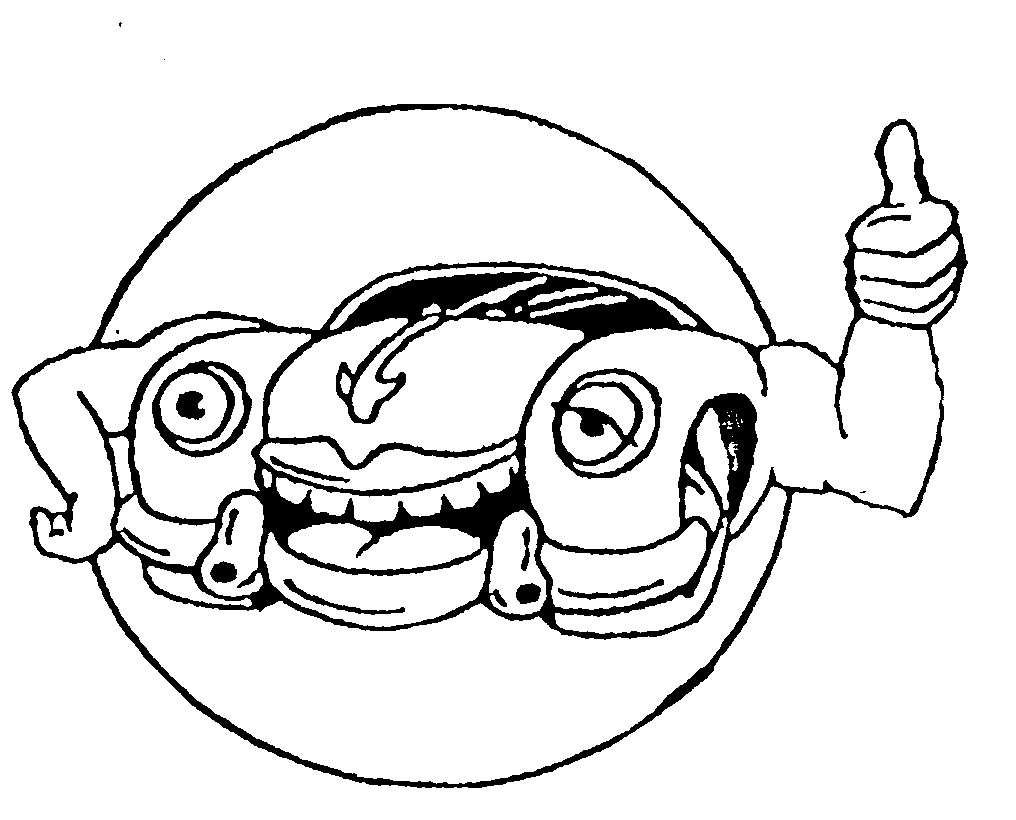 CARTOON CAR HAS FACE, ARMS SIGNAL THUMBS UP by Bomb Corporation ...
