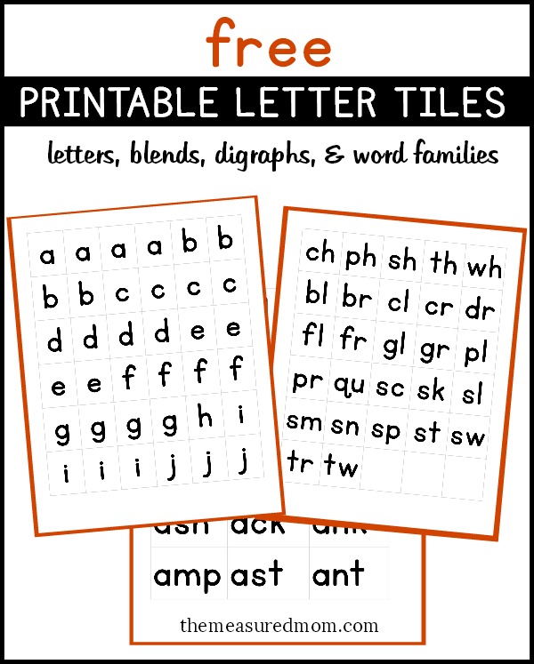 Free printable letters, digraphs, blends, and word endings! - The ...