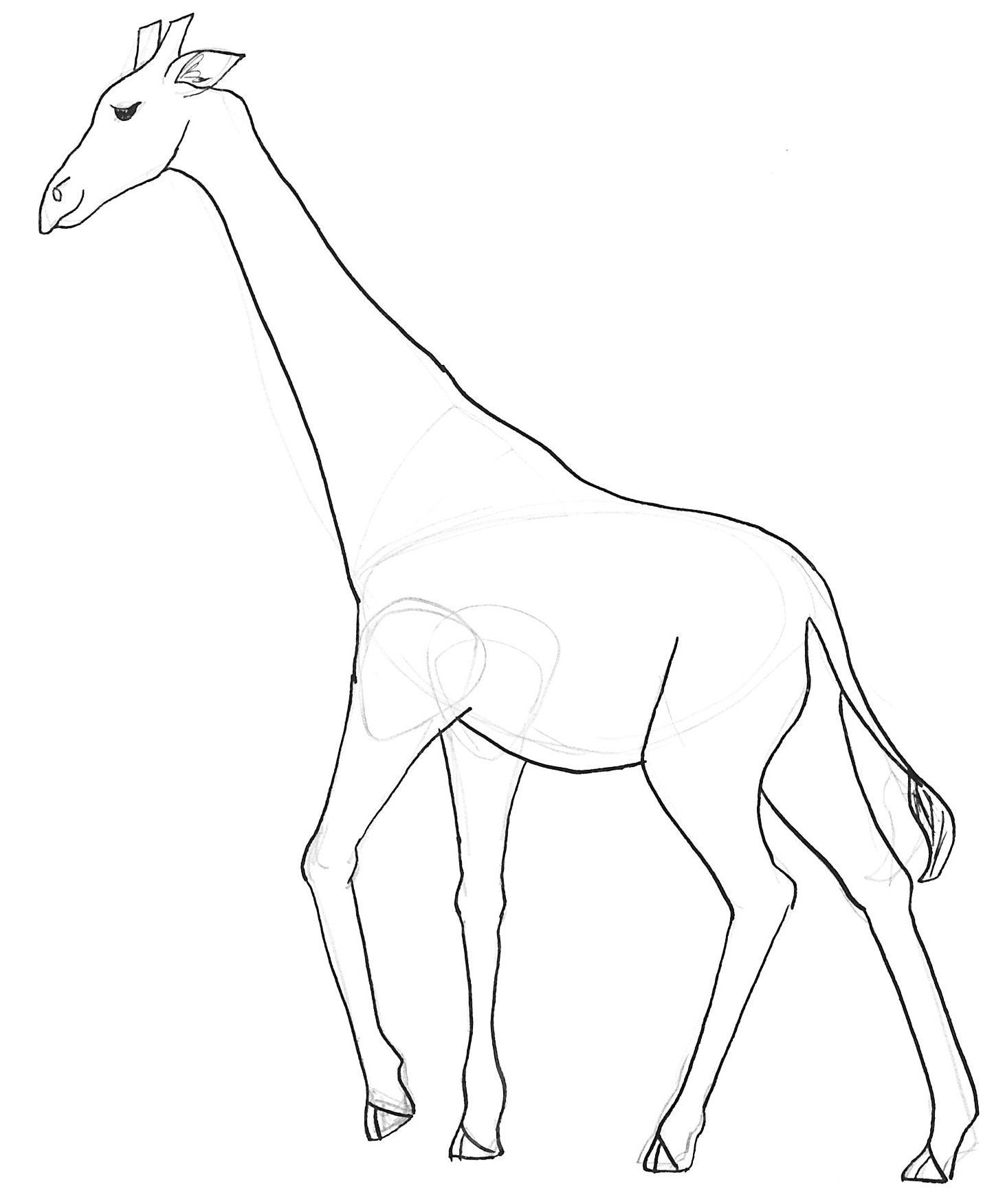 Free coloring pages of giraffe to draw