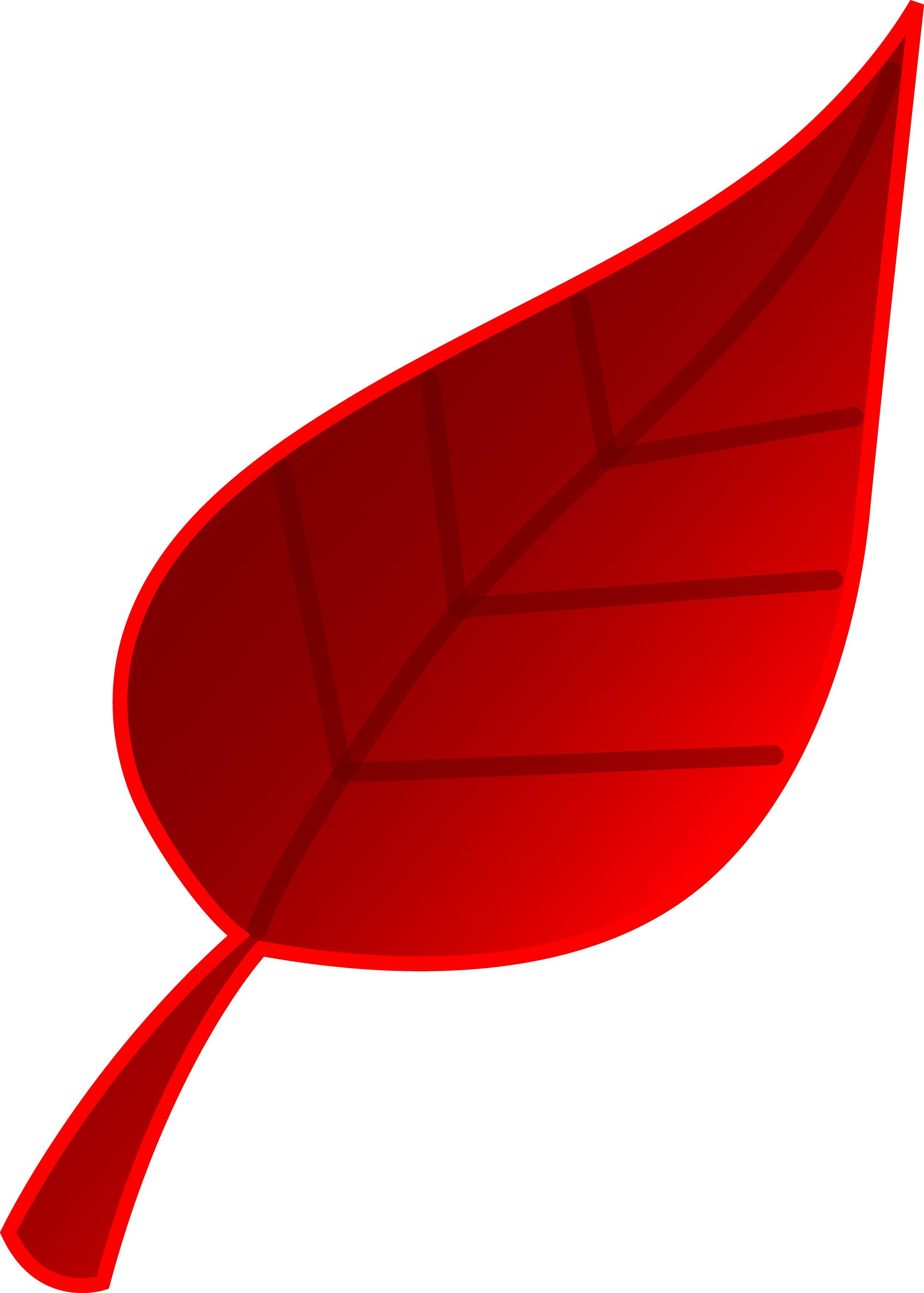 Red Tree Leaf Vector Art - Free Clip Art