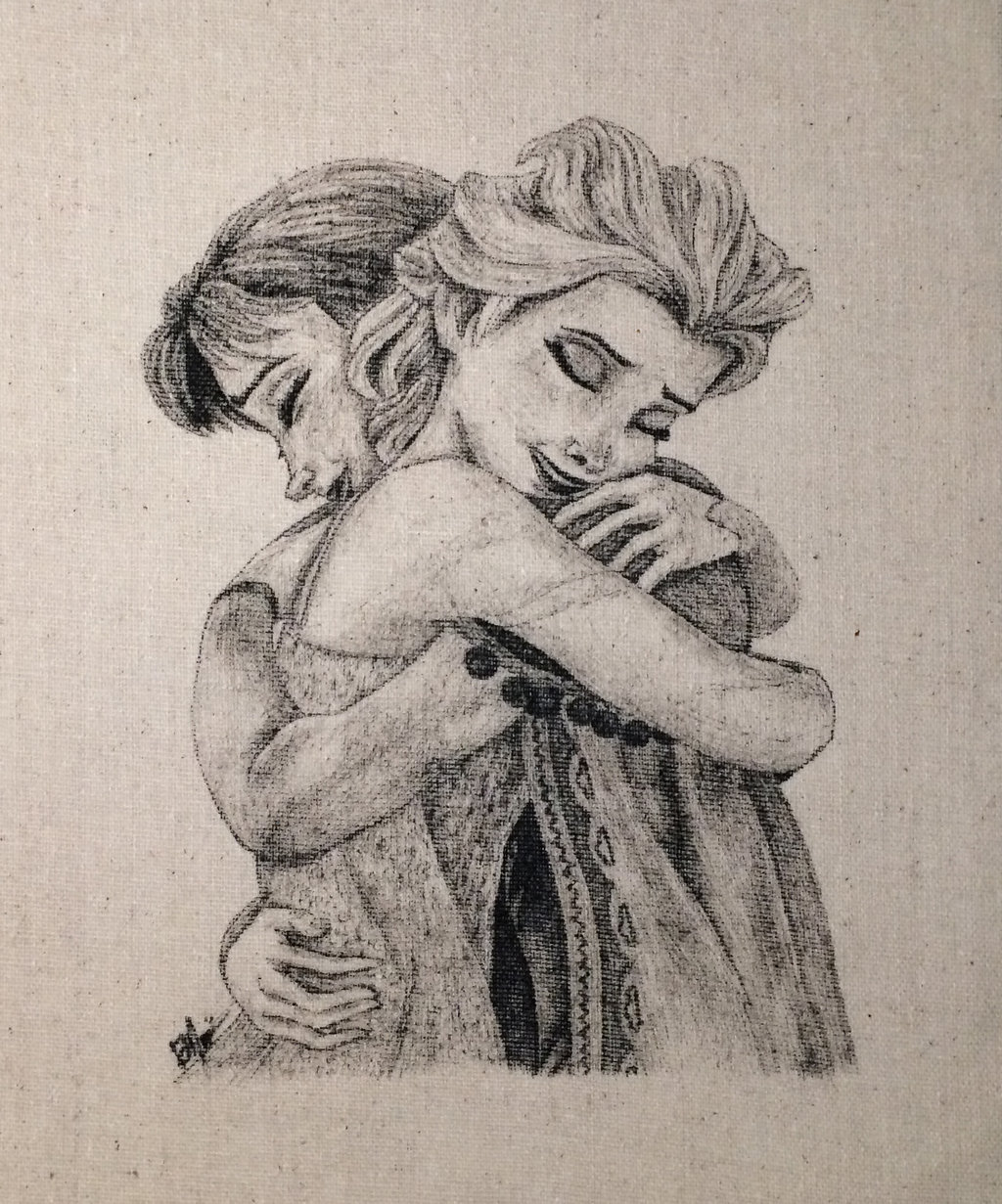 Love Thaws ~ Elsa and Anna Fabric Drawing by daphnetails on DeviantArt