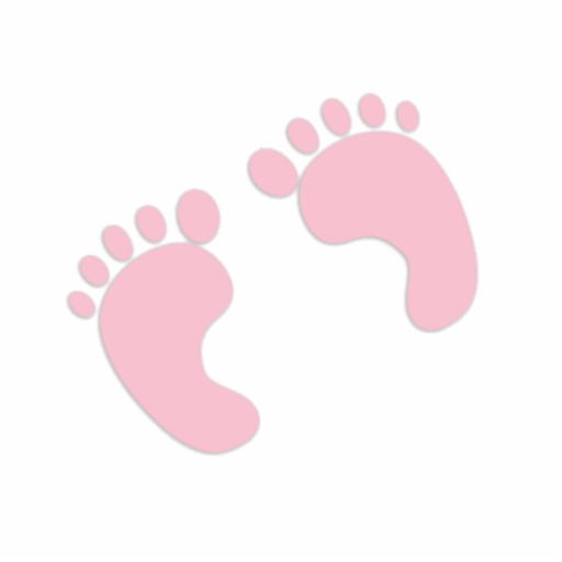 Baby Footprints (Footsteps) - Pale Pink Photo Sculpture Magnet ...