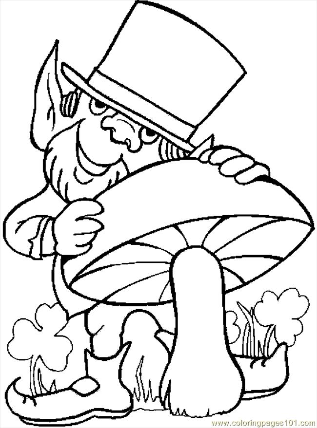 Coloring Pages Leprechaun & Mushroom (Holidays > St. Patrick's Day ...