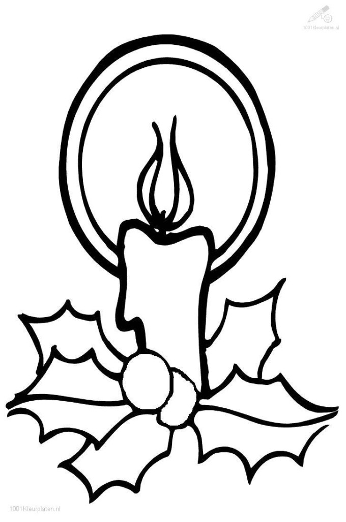 Easy Christmas Candle Coloring Page | Laptopezine.